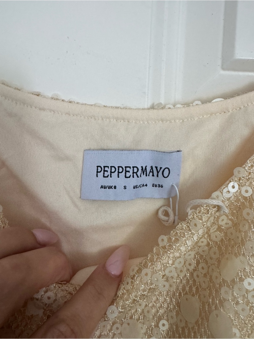 Peppermayo Cream Lace Mini Slip Dress - Picture 5 of 6